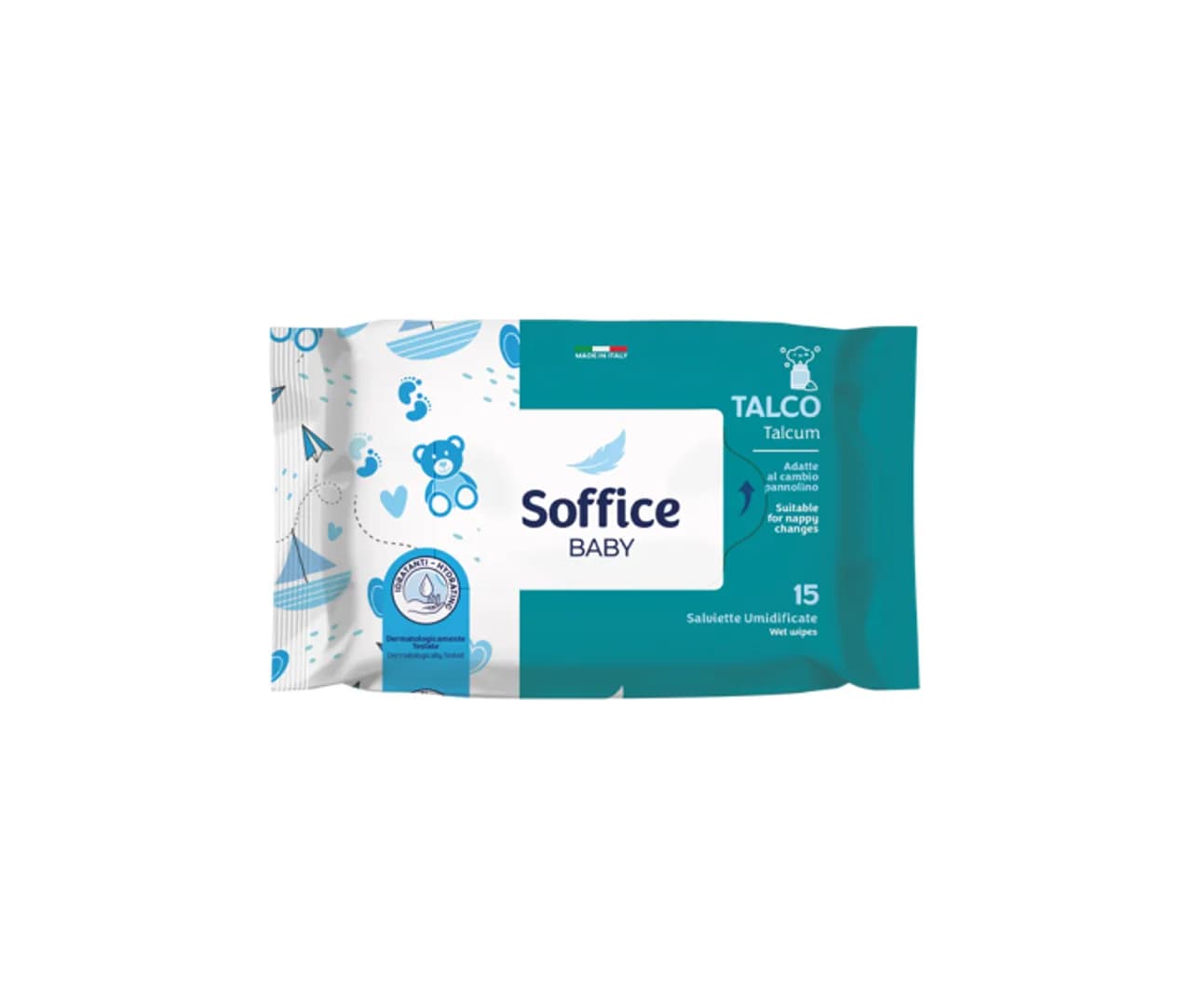 SALVIETTE UMIDIFICATE BABY - TALCO - 15 PZ