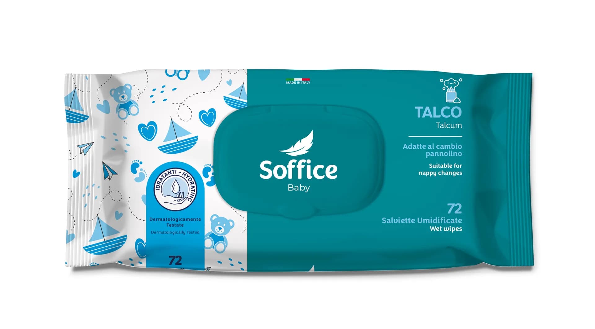 SALVIETTE UMIDIFICATE BABY - TALCO - 72 PZ