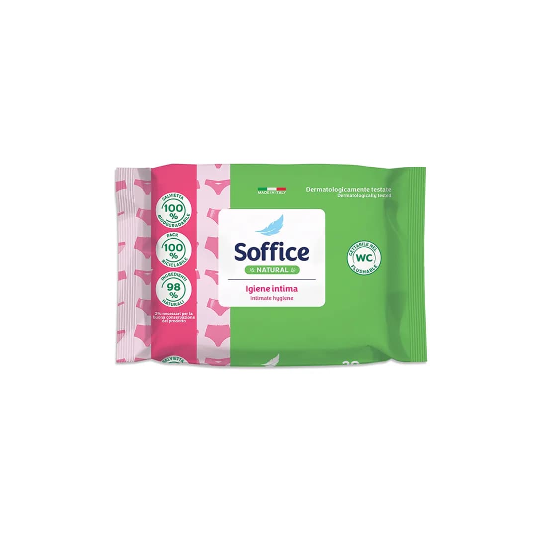 SALVIETTE UMIDIFICATE NATURAL - IGIENE INTIMA - 20 PZ