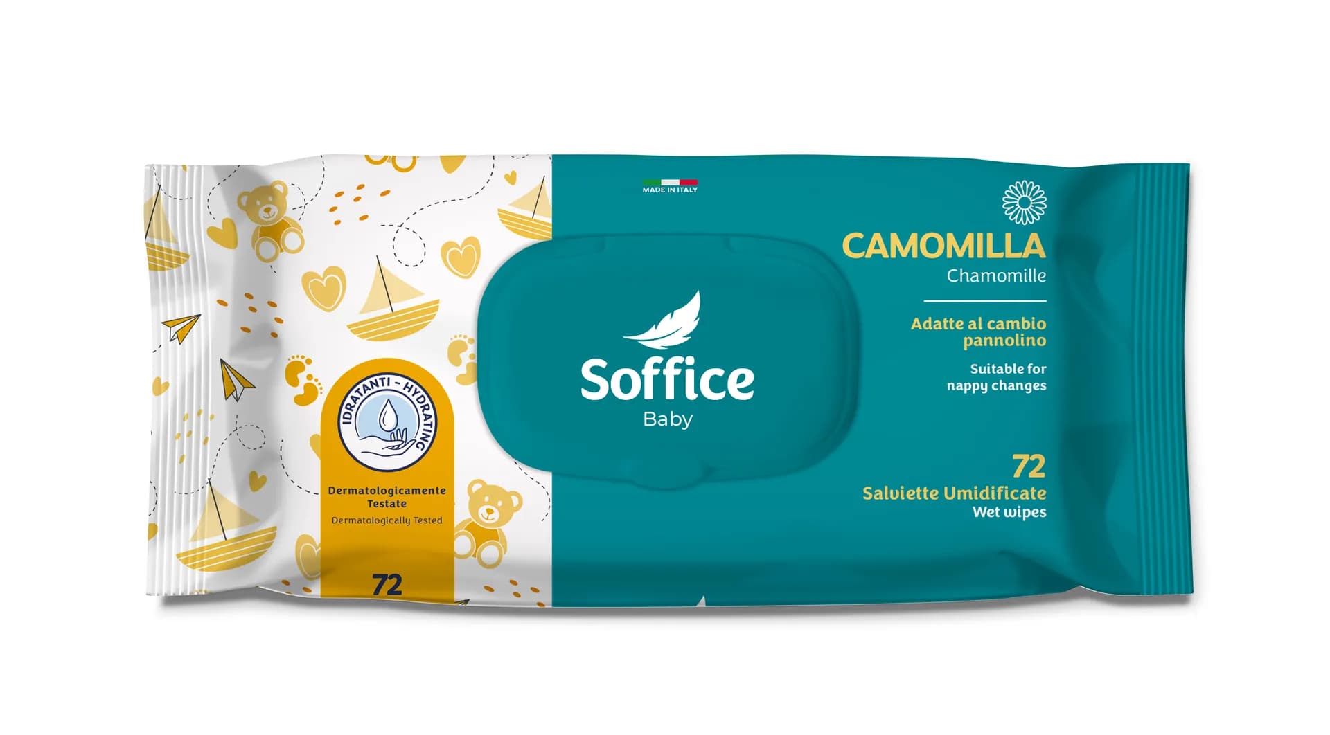 SALVIETTE UMIDIFICATE BABY - CAMOMILLA - 72 PZ