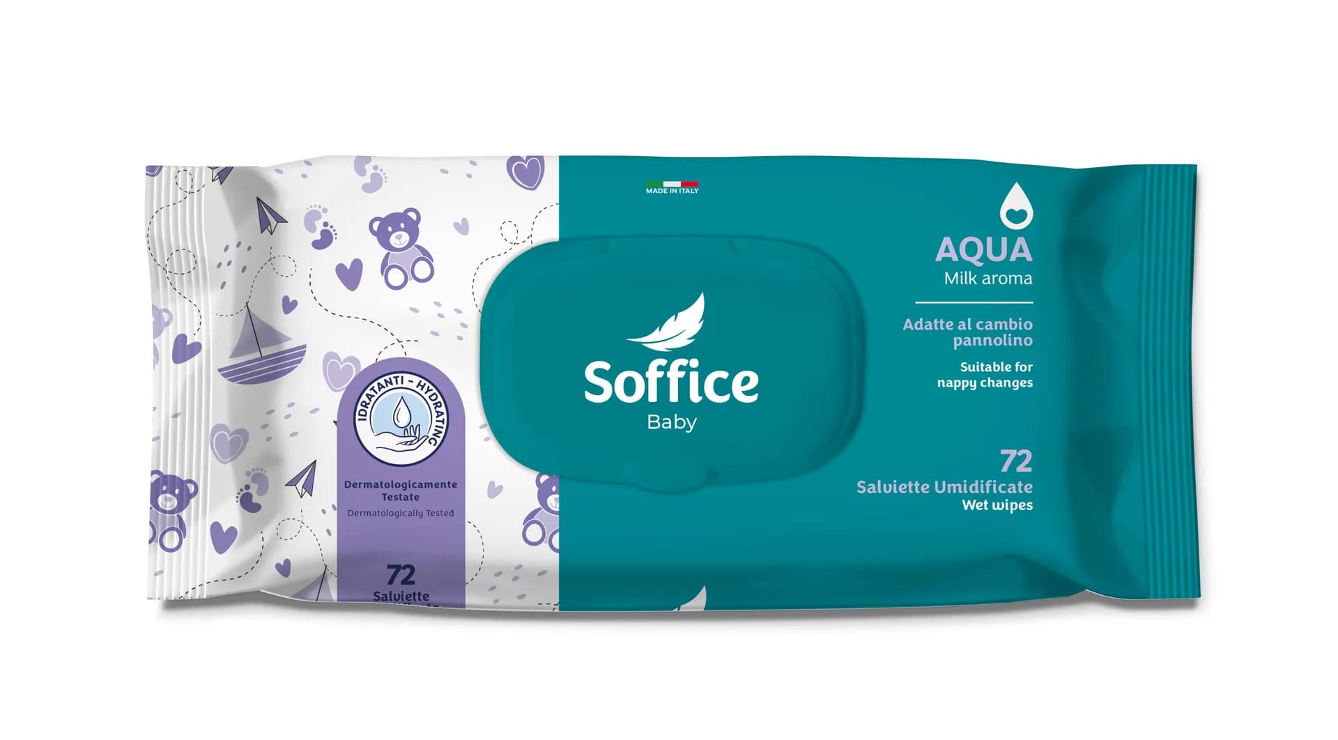 SALVIETTE UMIDIFICATE BABY - AQUA - 72 PZ